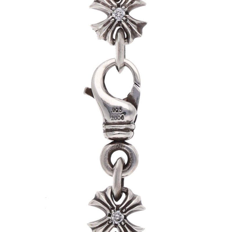 Chrome Hearts CH Link Pave Diamond Silver Bracelet — view 4