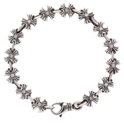 Chrome Hearts CH Link Pave Diamond Silver Bracelet — view 2