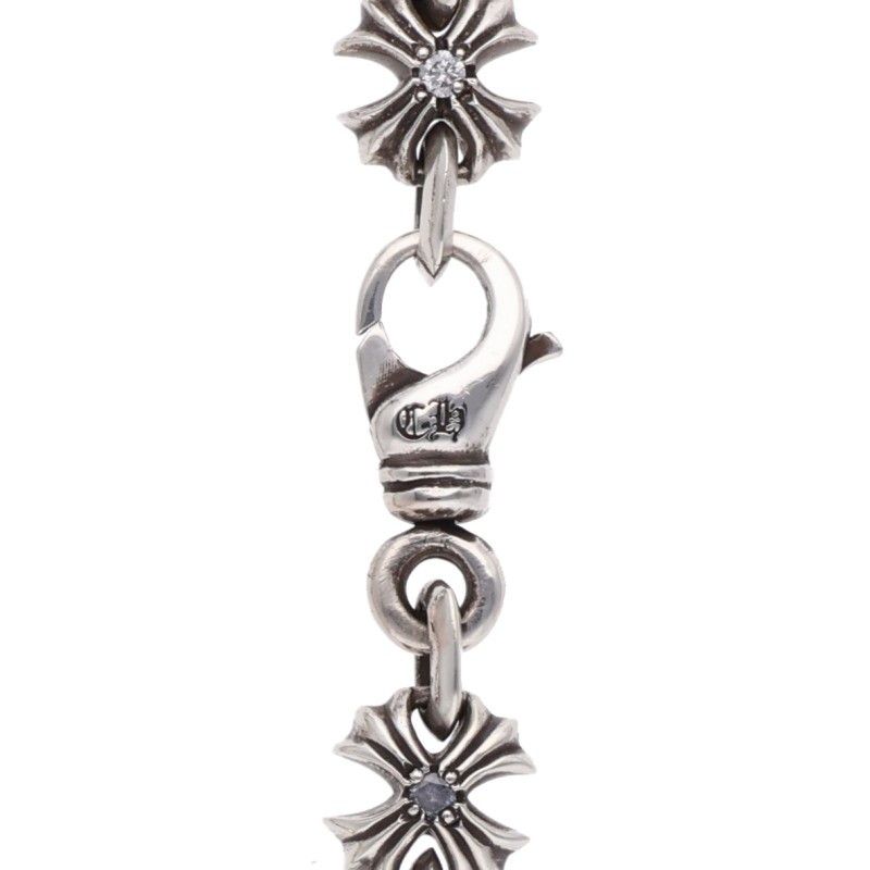 Chrome Hearts CH Link Pave Diamond Silver Bracelet — view 3