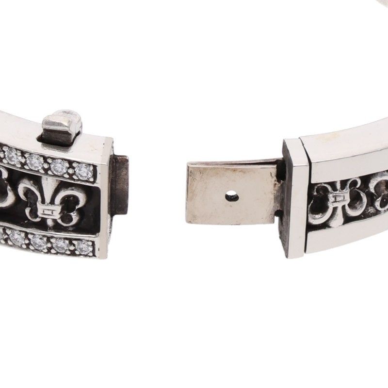 Chrome Hearts Narrow BS Fluer P Dmnd Band BS Flare Pave Diamond Silver Bracelet — view 5