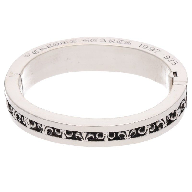 Chrome Hearts Narrow BS Fluer P Dmnd Band BS Flare Pave Diamond Silver Bracelet — view 2