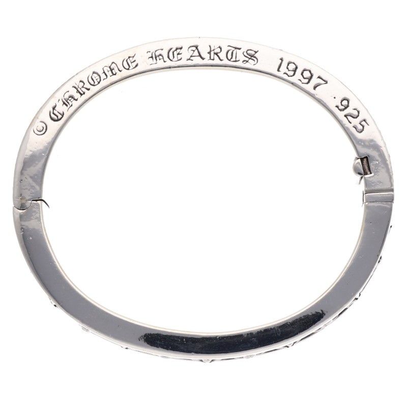 Chrome Hearts Narrow BS Fluer P Dmnd Band BS Flare Pave Diamond Silver Bracelet — view 3