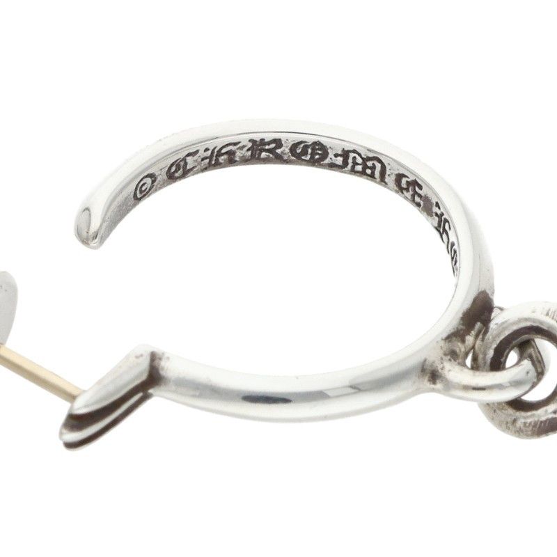 Chrome Hearts Tiny CH Cross Hoop Silver Earrings — view 3