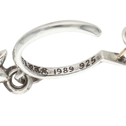Chrome Hearts Tiny CH Cross Hoop Silver Earrings — view 4