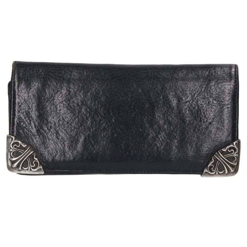 Chrome Hearts Lng Sngl Fld Tips Single Fold Leather Wallet