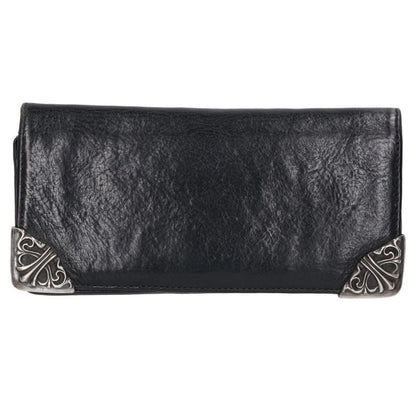 Chrome Hearts Lng Sngl Fld Tips Single Fold Leather Wallet