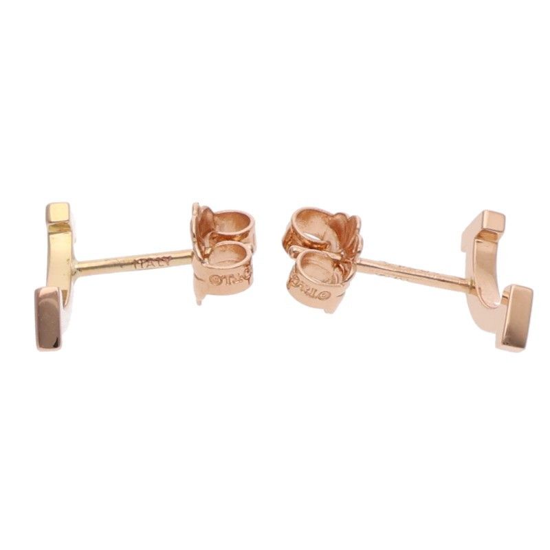 Tiffany & Co T Smile Mini 18k Pink Gold Earrings — view 4