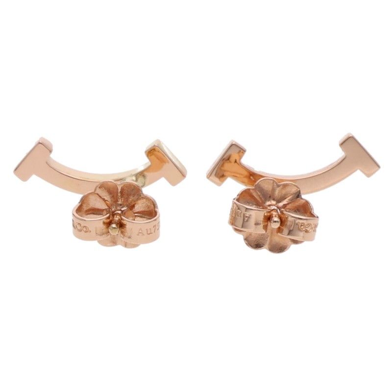 Tiffany & Co T Smile Mini 18k Pink Gold Earrings — view 2