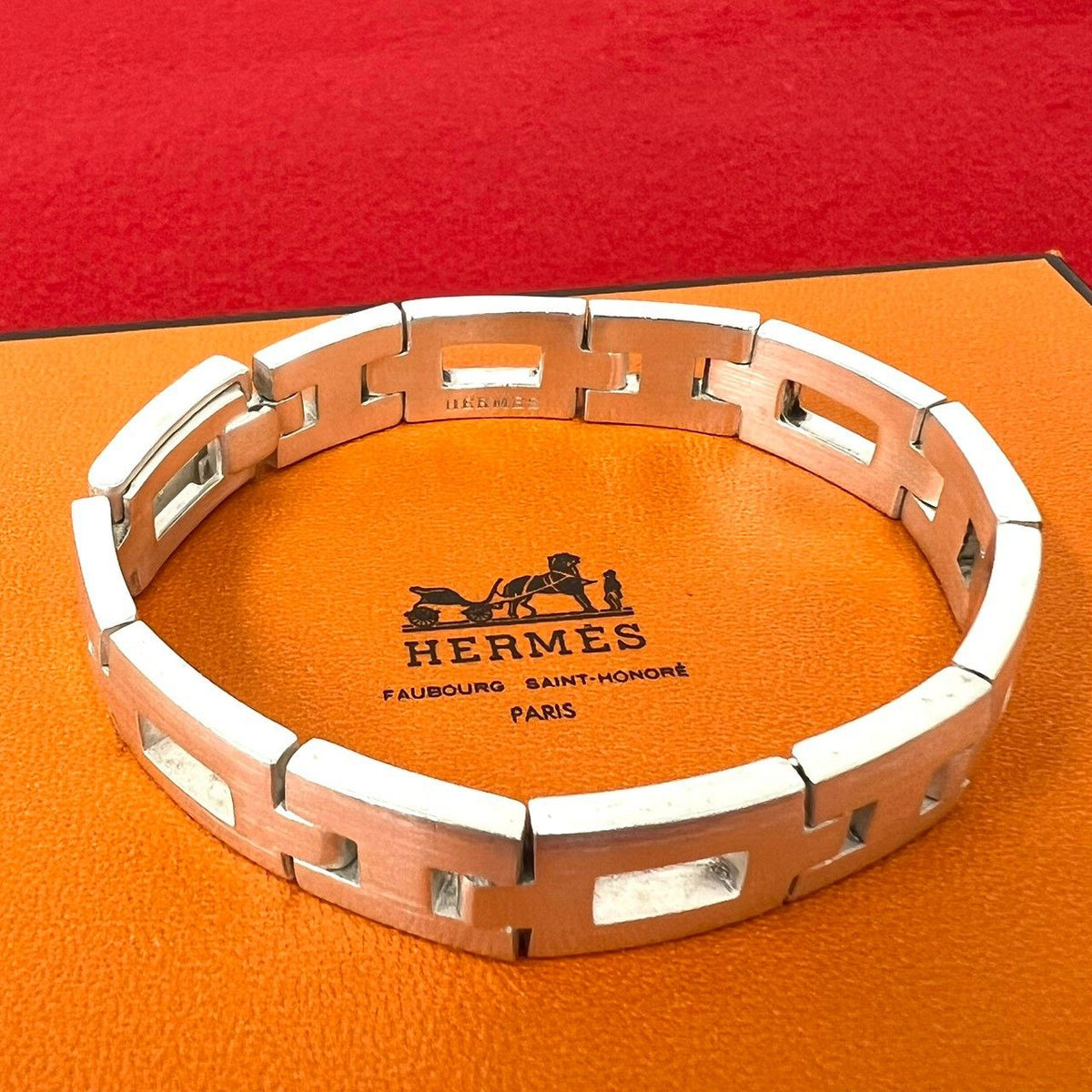 Hermes Hercules Bracelet H Motif 925 Sterling Silver