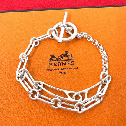 Hermes Chaine D'ancre Punk LG Bracelet 925 Sterling Silver