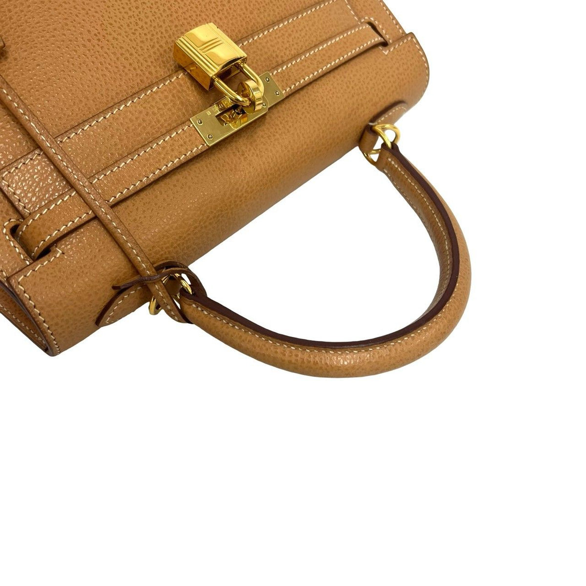 Hermes Kelly 25 Vache Liegee 2-Way Shoulder Bag Natural Sable — view 4