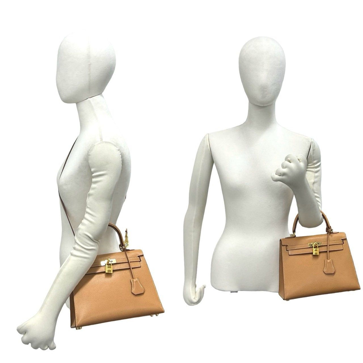 Hermes Kelly 25 Vache Liegee 2-Way Shoulder Bag Natural Sable — view 2