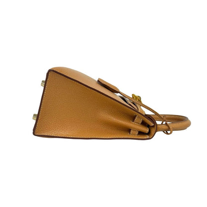 Hermes Kelly 25 Vache Liegee 2-Way Shoulder Bag Natural Sable — view 6