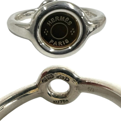 Hermes Sellier Ring Silver 59 Yellow Gold — view 3