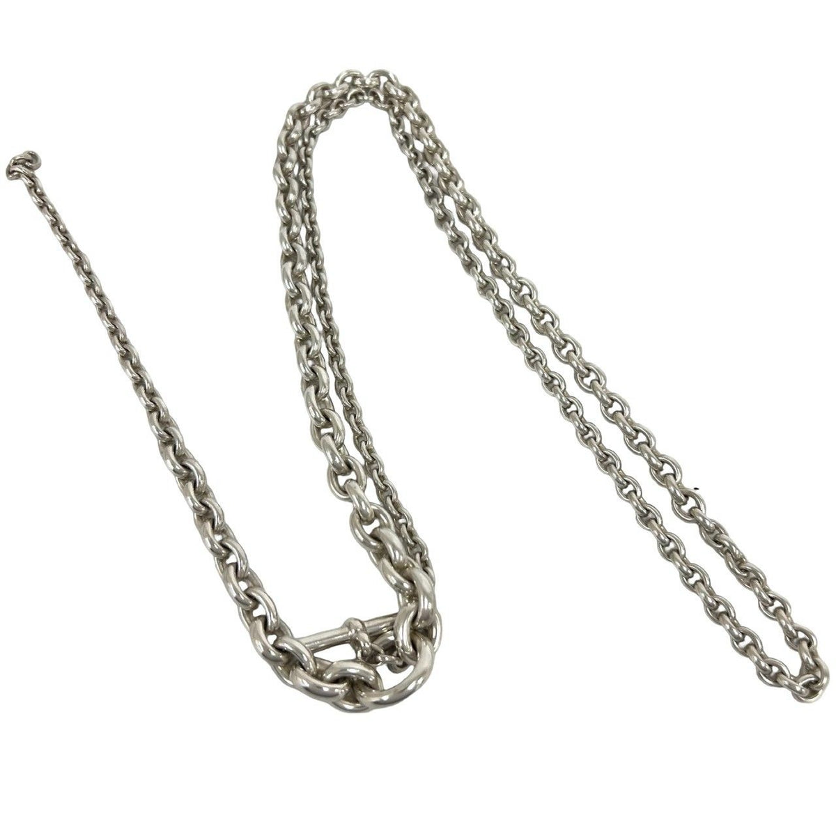 Hermes Vintage Crescendo Long Necklace 925 Sterling Silver — view 6