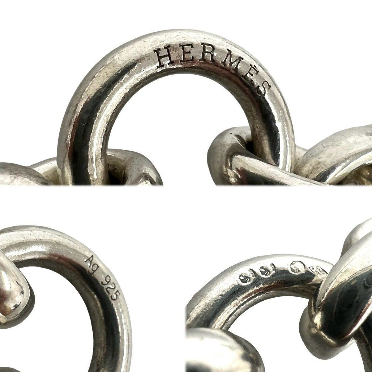 Hermes Vintage Crescendo Long Necklace 925 Sterling Silver — view 3