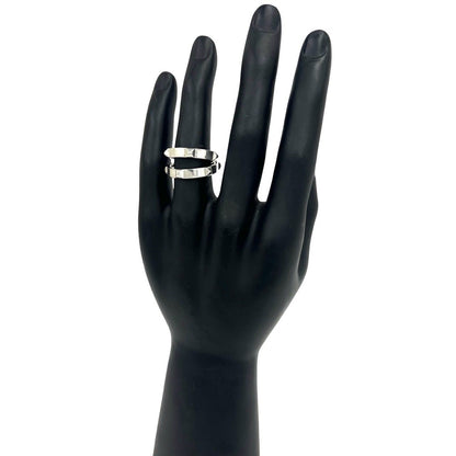 Hermes Mini Crew Double Ring 925 Sterling Silver — view 2