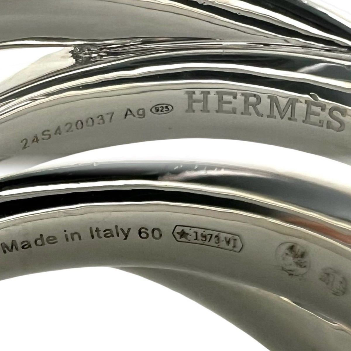 Hermes Mini Crew Double Ring 925 Sterling Silver — view 3