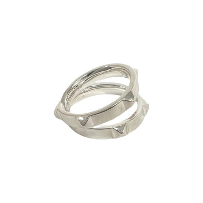 Hermes Mini Crew Double Ring 925 Sterling Silver — view 5