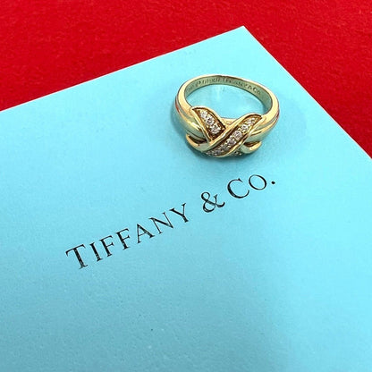 Tiffany & Co Signature Ring 18k Yellow Gold 750 Diamond
