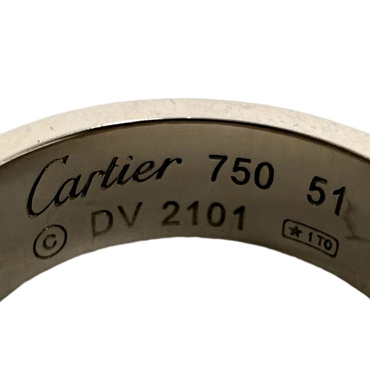 Cartier Love Ring 18k White Gold 750 51 Silver — view 3