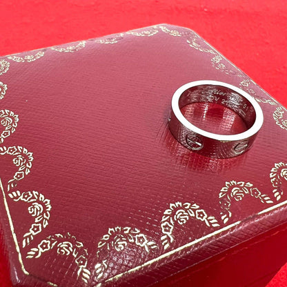Cartier Love Ring 18k White Gold 750 51 Silver