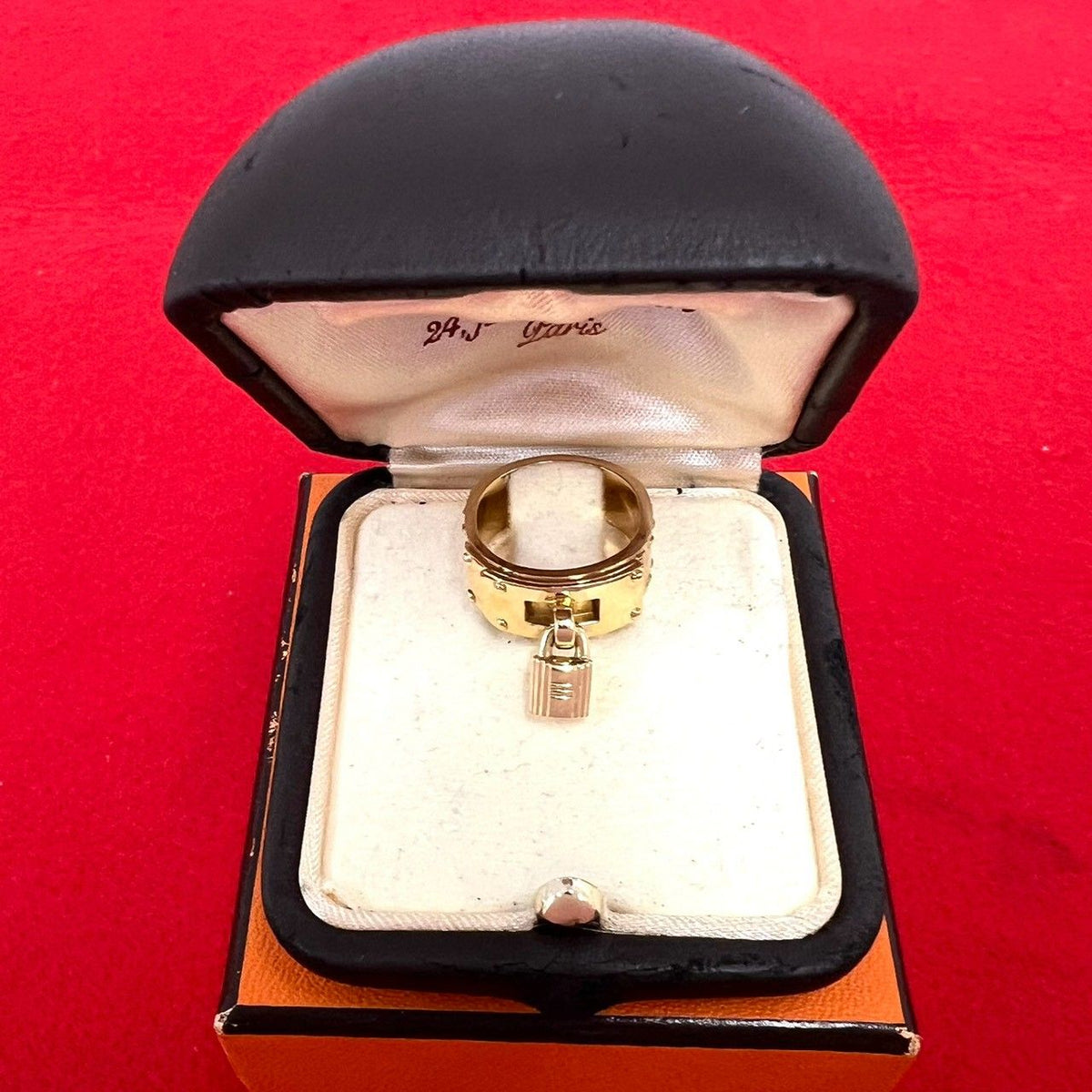 Hermes Vintage Kelly Ring 18k Yellow Gold 750