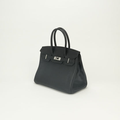 Hermes Birkin 30 Tote Bag Togo Noir Black Silver — view 2