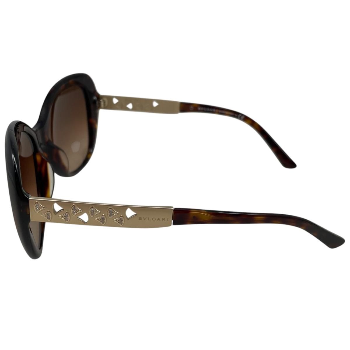 Bvlgari Sunglasses Oversized Butterfly Tortoiseshell Gold Eyewear — view 5