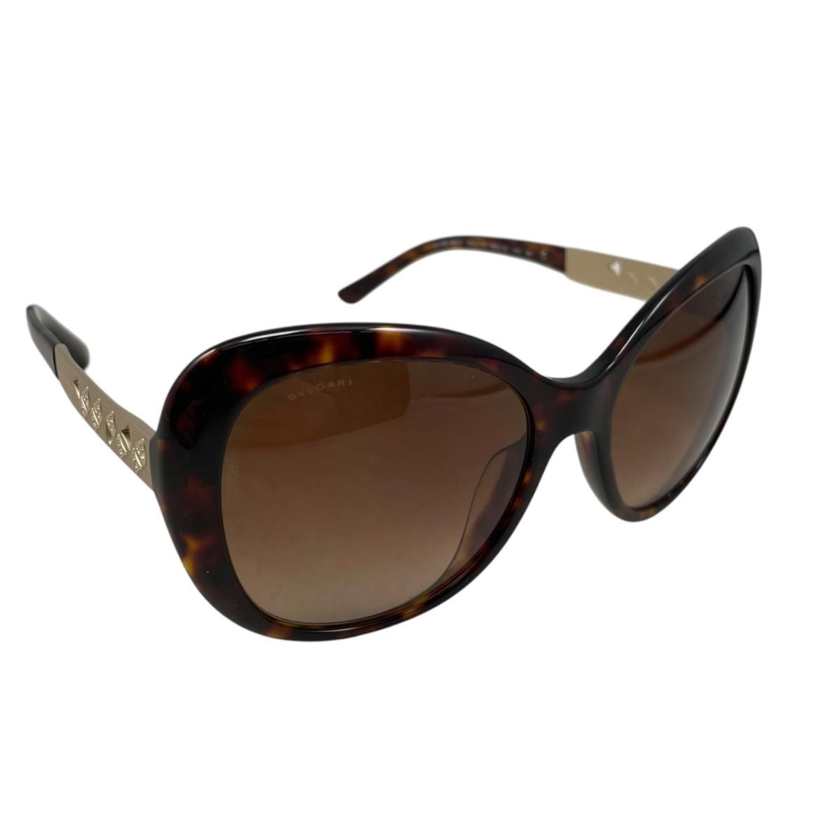 Bvlgari Sunglasses Oversized Butterfly Tortoiseshell Gold Eyewear — view 2