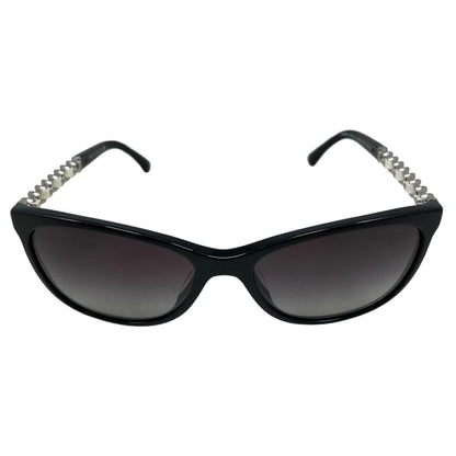 Chanel Sunglasses Chain Motif CC Logo Black White Silver Eyewear — view 3