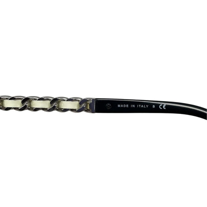 Chanel Sunglasses Chain Motif CC Logo Black White Silver Eyewear — view 7