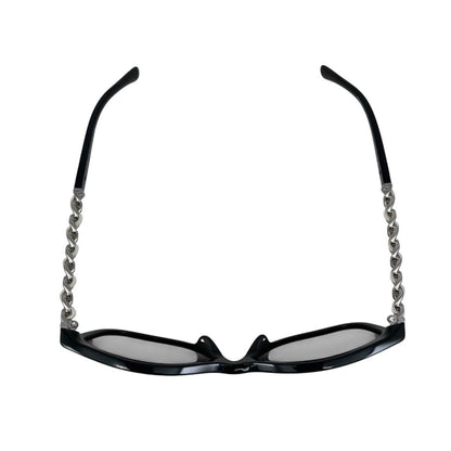 Chanel Sunglasses Chain Motif CC Logo Black White Silver Eyewear — view 4