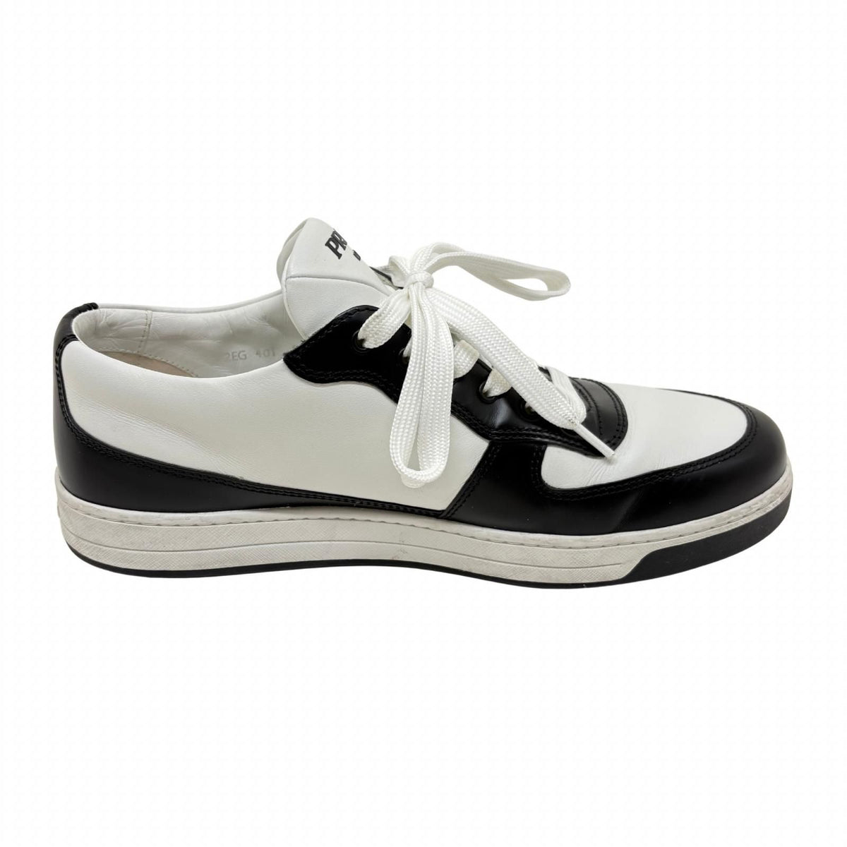 Prada Sneakers White Black Leather 8.5 — view 3