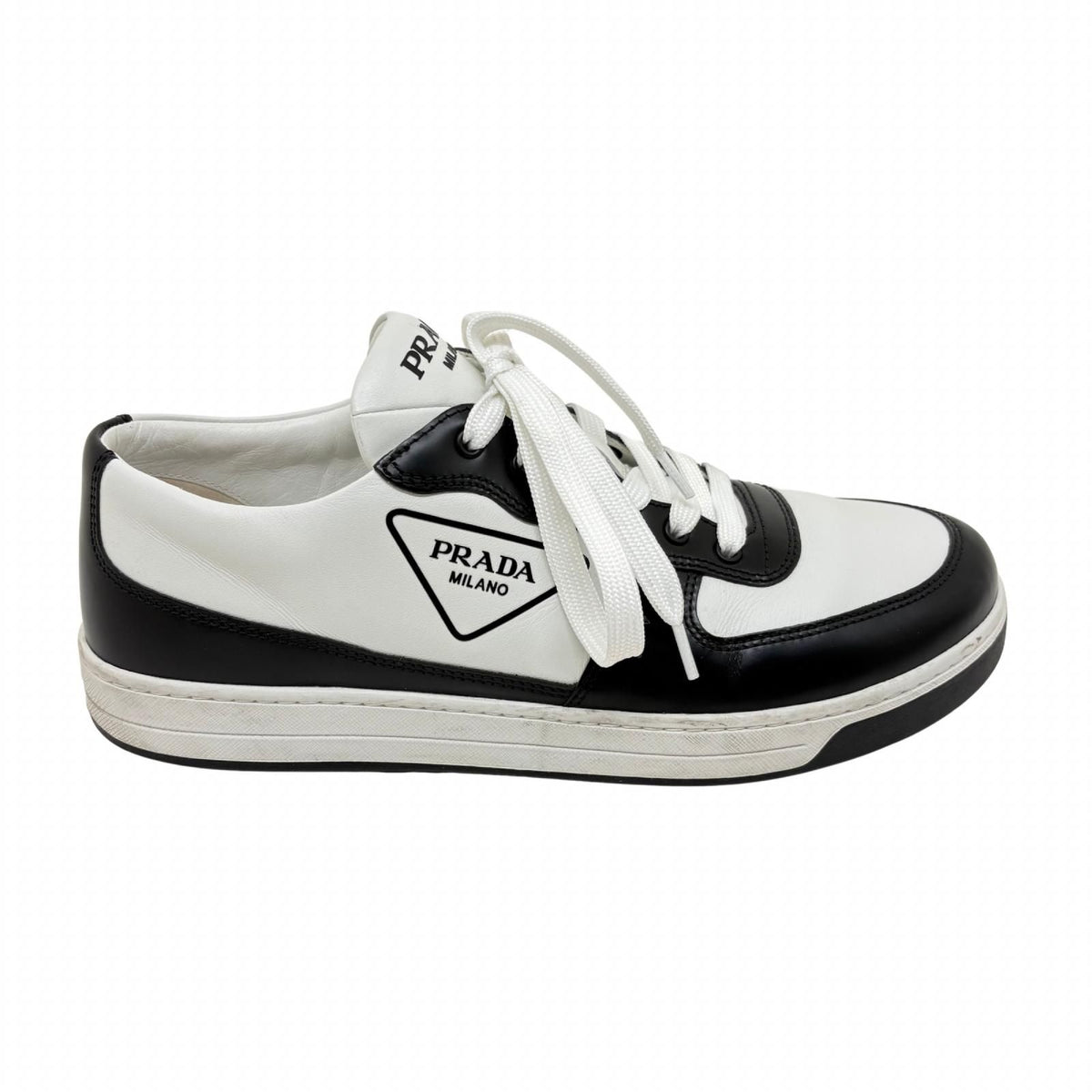 Prada Sneakers White Black Leather 8.5 — view 5