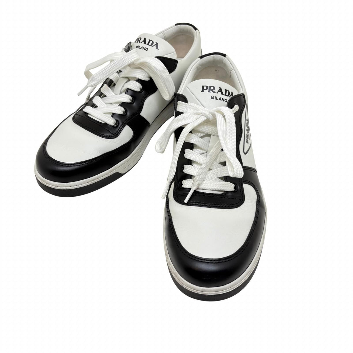 Prada Sneakers White Black Leather 8.5