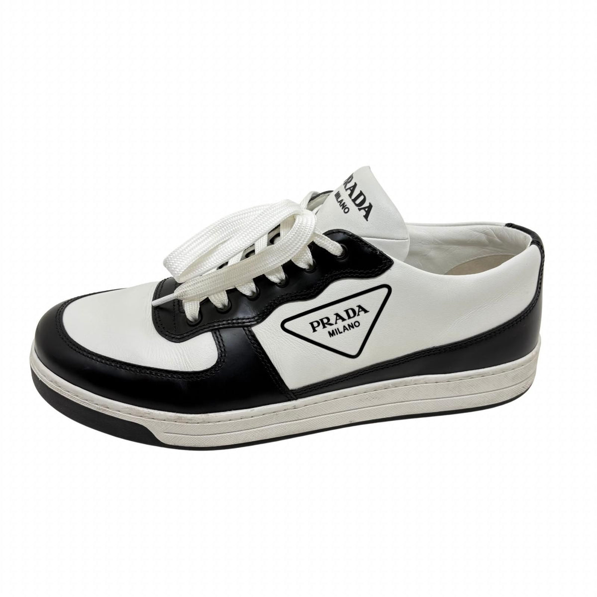 Prada Sneakers White Black Leather 8.5 — view 2