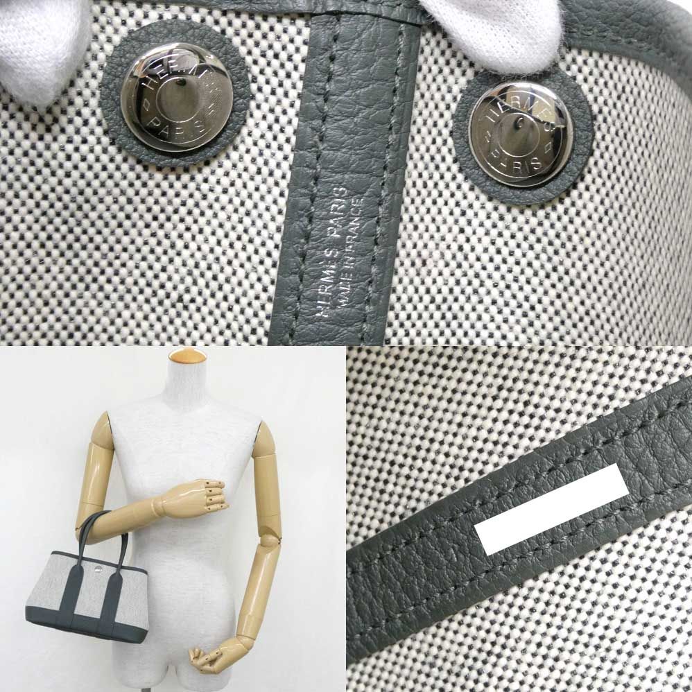Hermes Neo Garden 23 Vert Mangrove Toile H Viking Negonda Handbag — view 7