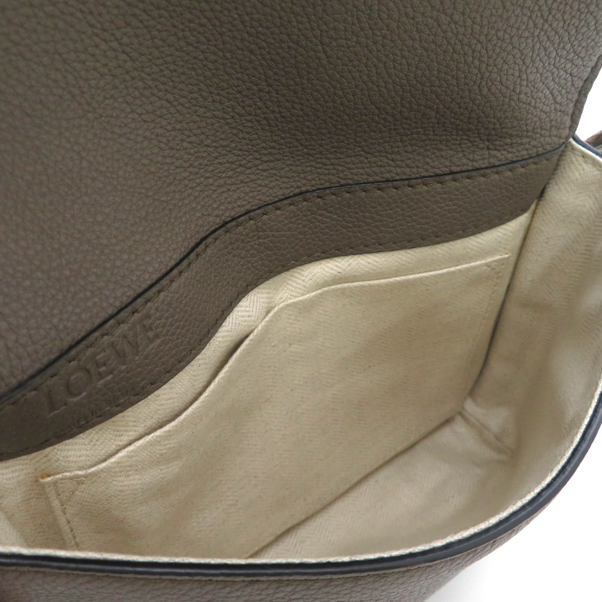 Loewe Military Bum Bag Leather Khaki — view 7