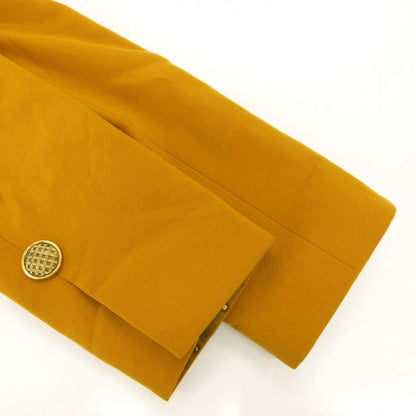 Dior Vintage Long Tailored Jacket Dot Switch Single B Ted Wool Mustard Yellow — view 6