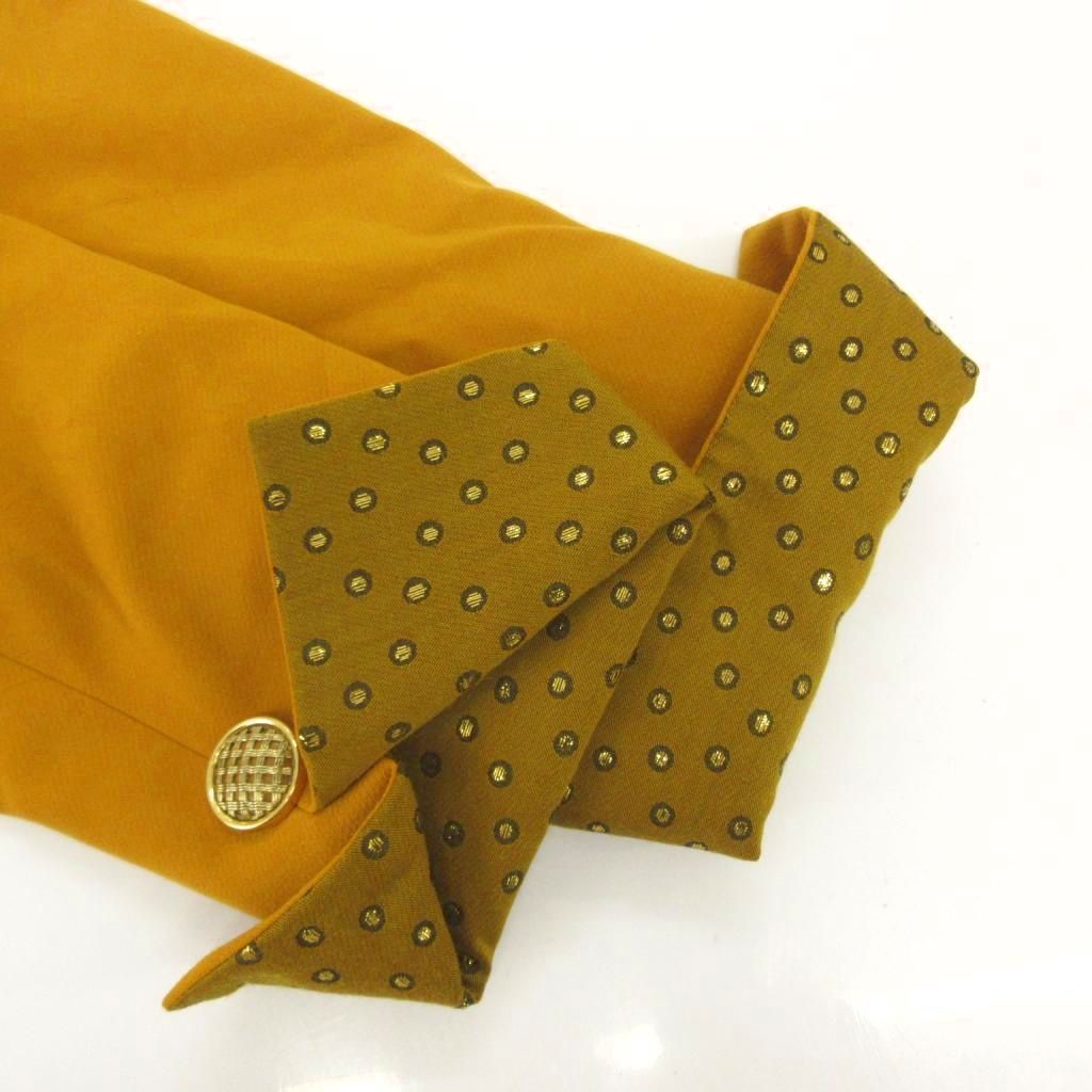 Dior Vintage Long Tailored Jacket Dot Switch Single B Ted Wool Mustard Yellow — view 7