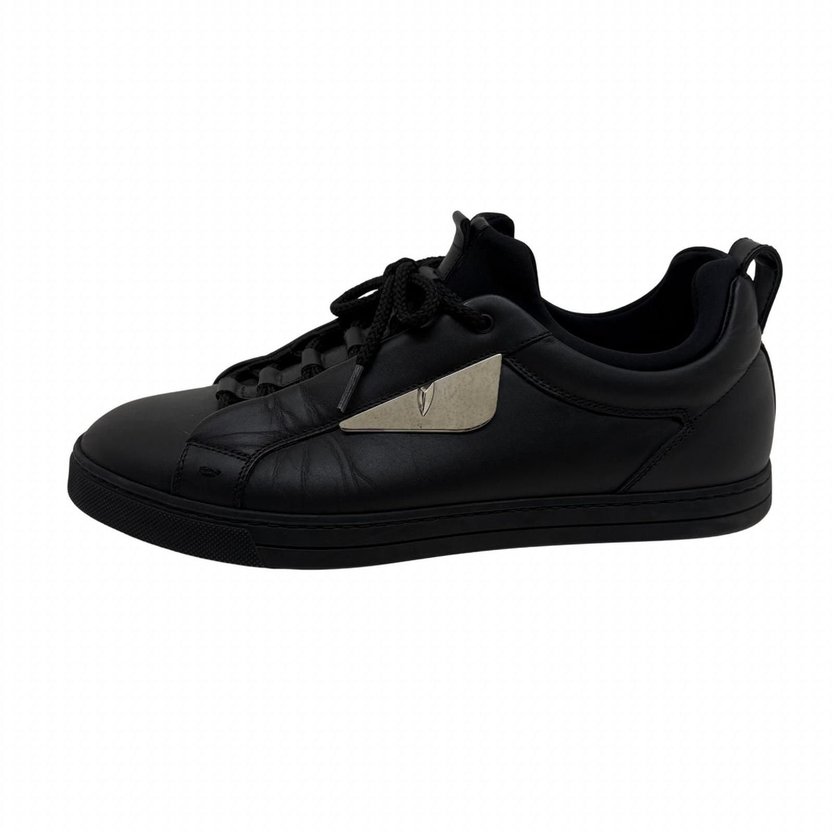 Fendi Bugs Monster Sneakers 7 Black Leather — view 2