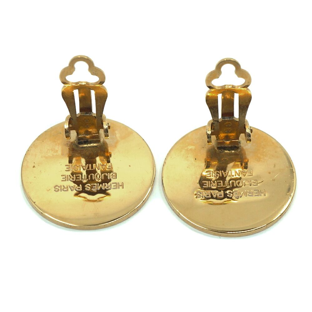 Hermes Sellier Earrings Gold — view 4