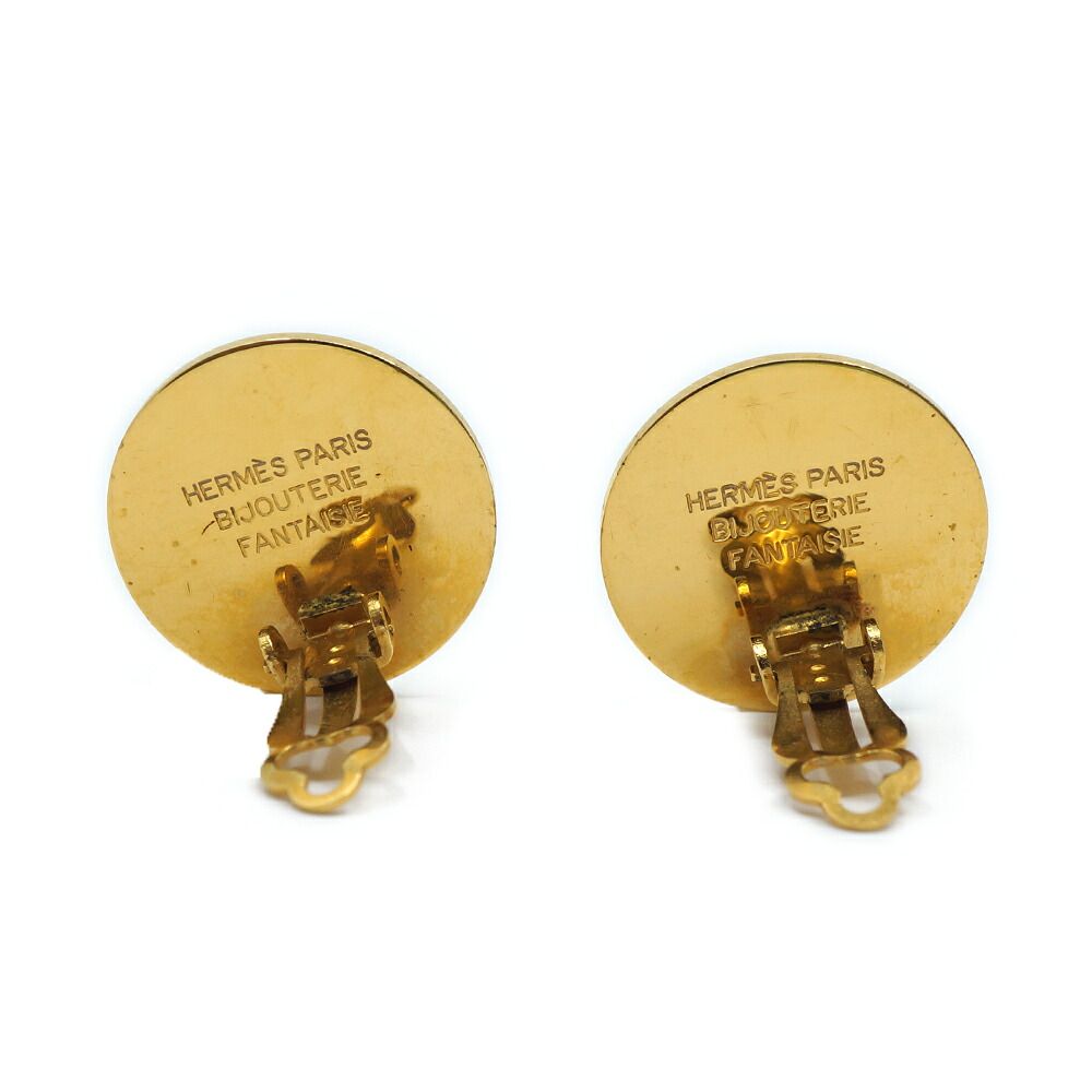 Hermes Sellier Earrings Gold — view 2