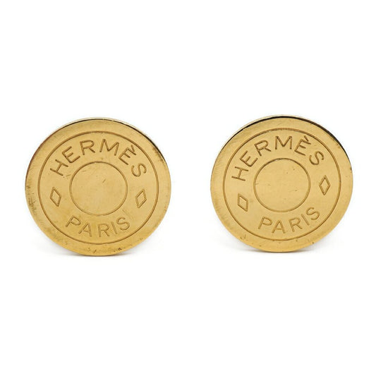 Hermes Sellier Earrings Gold
