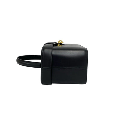 Celine Vintage Star Ball Logo Leather Handbag Vanity Bag Black — view 5