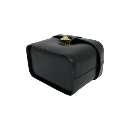 Celine Vintage Star Ball Logo Leather Handbag Vanity Bag Black — view 8