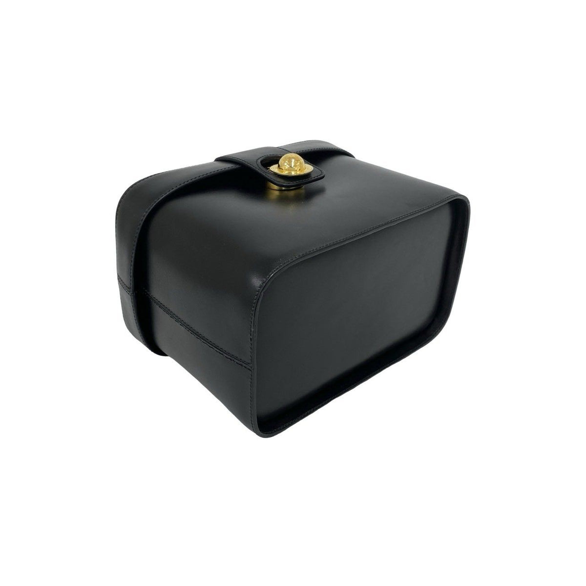 Celine Vintage Star Ball Logo Leather Handbag Vanity Bag Black — view 7