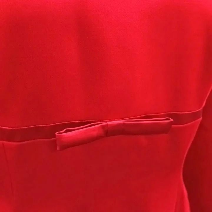 Dior Mademoiselle Vintage Dress Round Neck Three Quarter Sleeve Waist Ribbon S — view 8