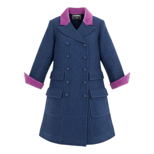 Chanel Cashmere Double Coat Blue From Ready to Wear Show